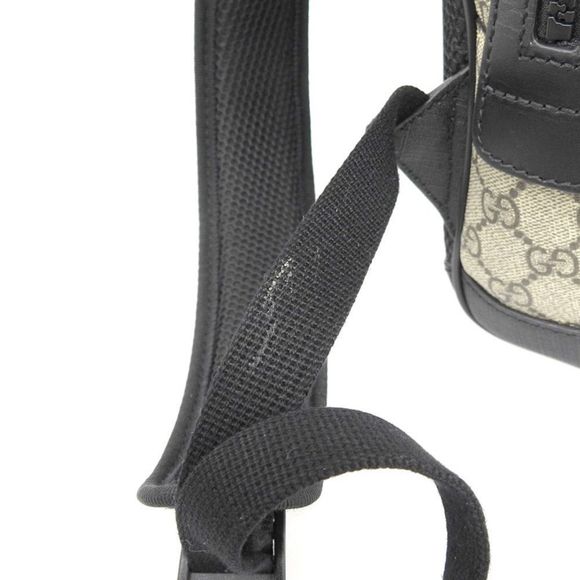 Gucci GG Supreme Small Backpack Rucksack Canvas Beige Black - Picture 4 of 6